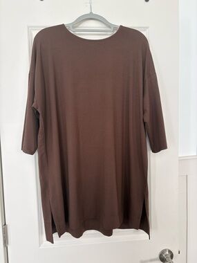 J Jill Brown Oversized Women’s Tunic Top
